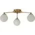 3 Light Semi Flush Ceiling Light - Gold, Opal Glass