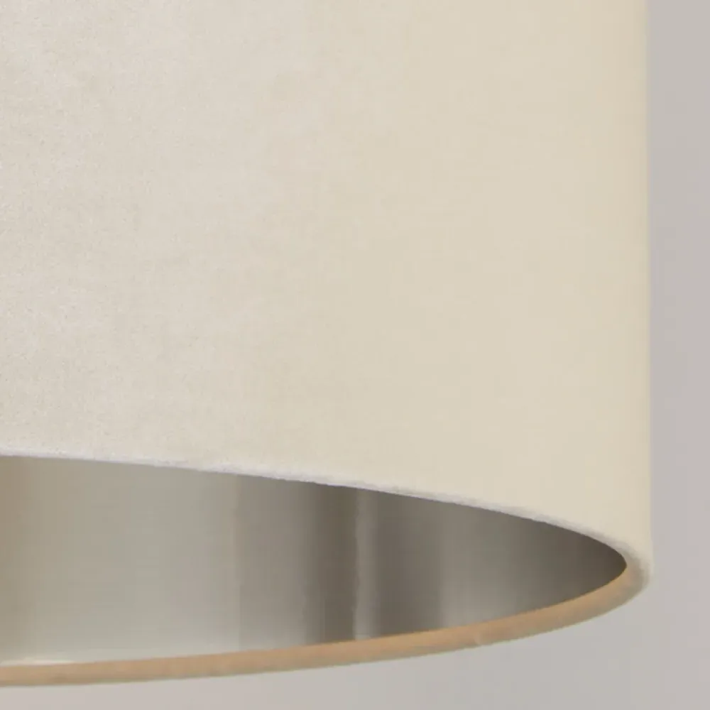 30cm Drum Lamp Shade - Cream, Velvet
