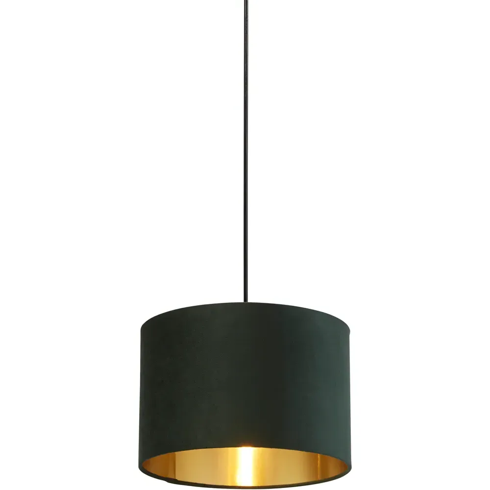 30cm Drum Lamp Shade - Green, Velvet