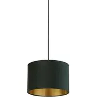 30cm Drum Lamp Shade - Green, Velvet