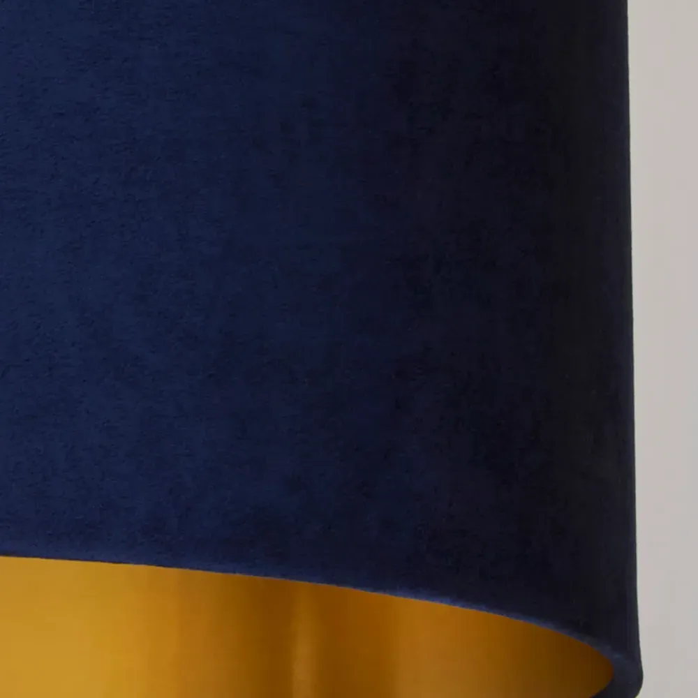 30cm Drum Lamp Shade - Navy, Velvet