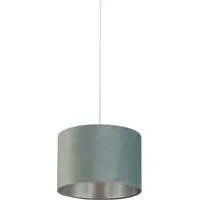 30cm Drum Lampshade - Sage Green, Velvet