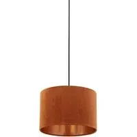 30cm Drum Shade with Copper Inner - Burnt Orange, Velvet