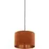 30cm Drum Shade with Copper Inner - Burnt Orange, Velvet