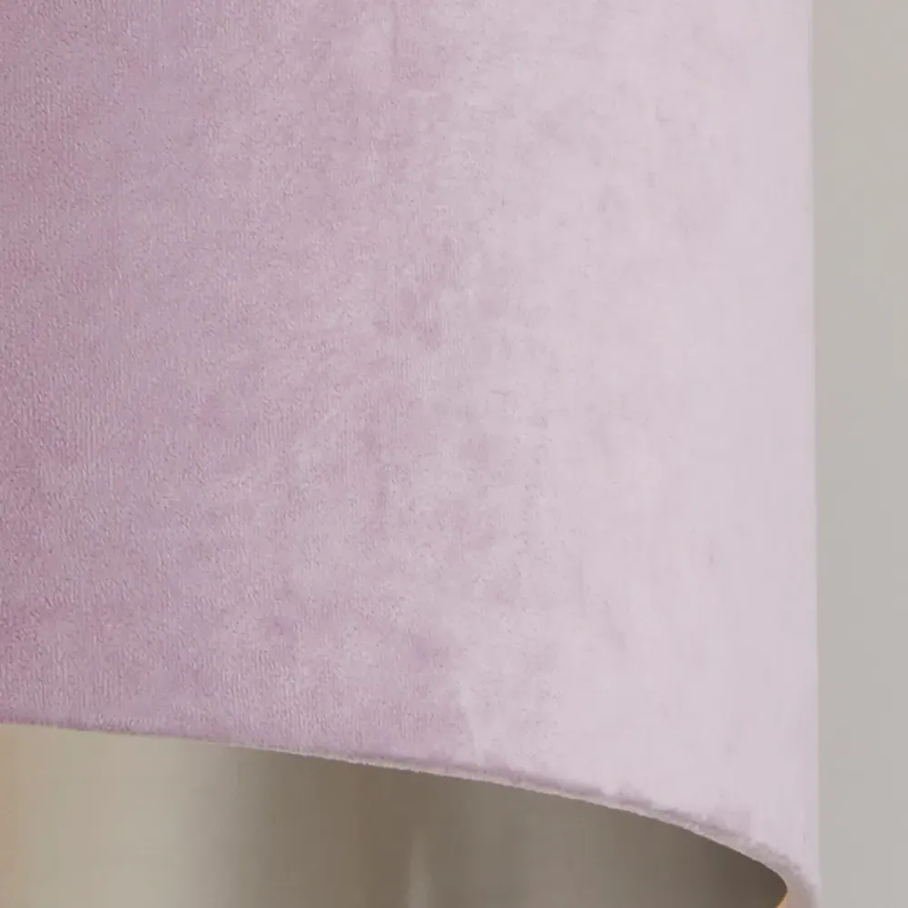 30cm Drum Shade with Silver Inner - Lilac, Velvet