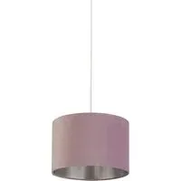 30cm Drum Shade with Silver Inner - Lilac, Velvet