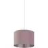 30cm Drum Shade with Silver Inner - Lilac, Velvet