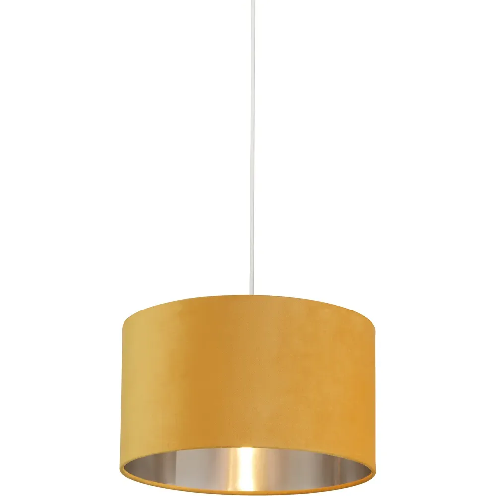 35cm Drum Shade - Ochre, Velvet