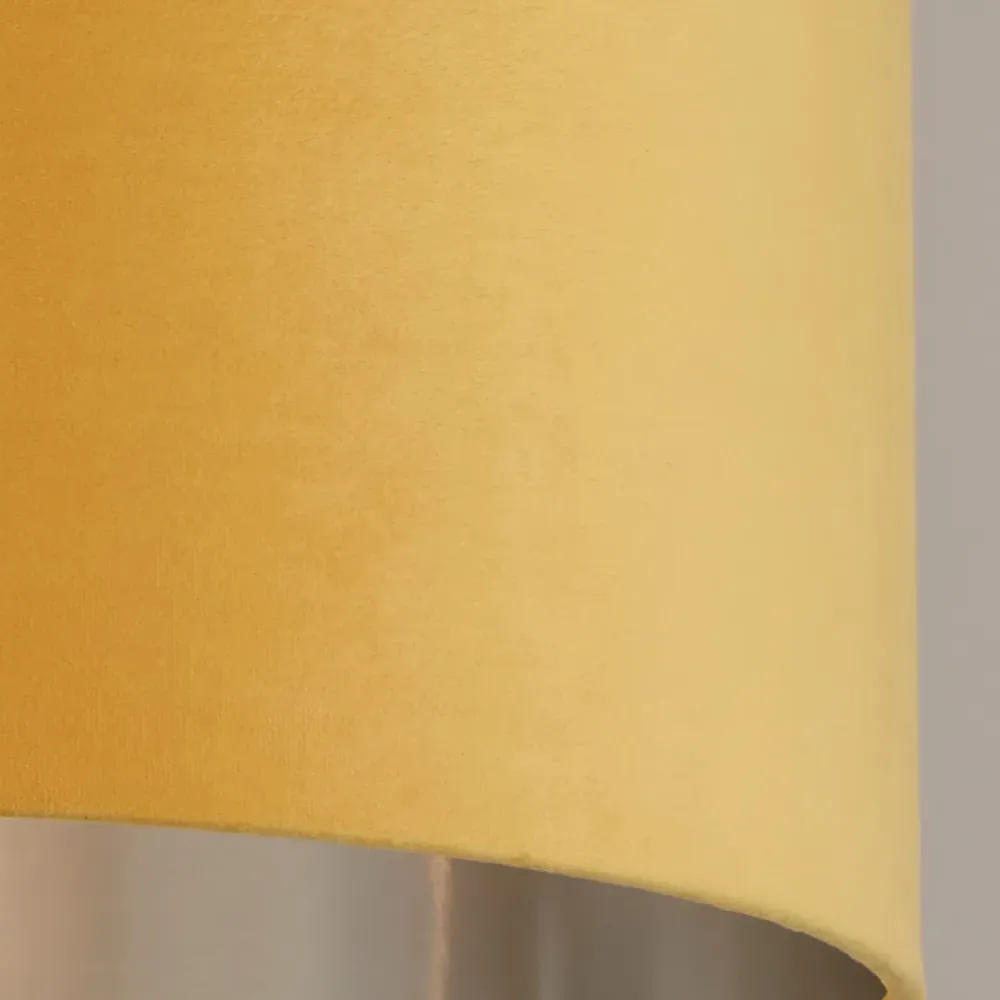 35cm Drum Shade - Ochre, Velvet