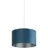 35cm Teal Silver Inner Velvet Drum Shade - Blue, Velvet