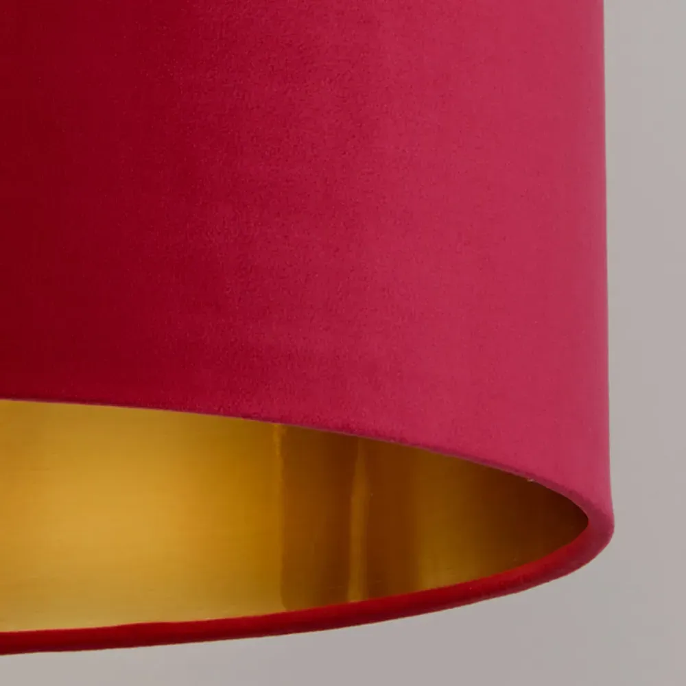 38cm Drum Lampshade - Burgundy, Velvet