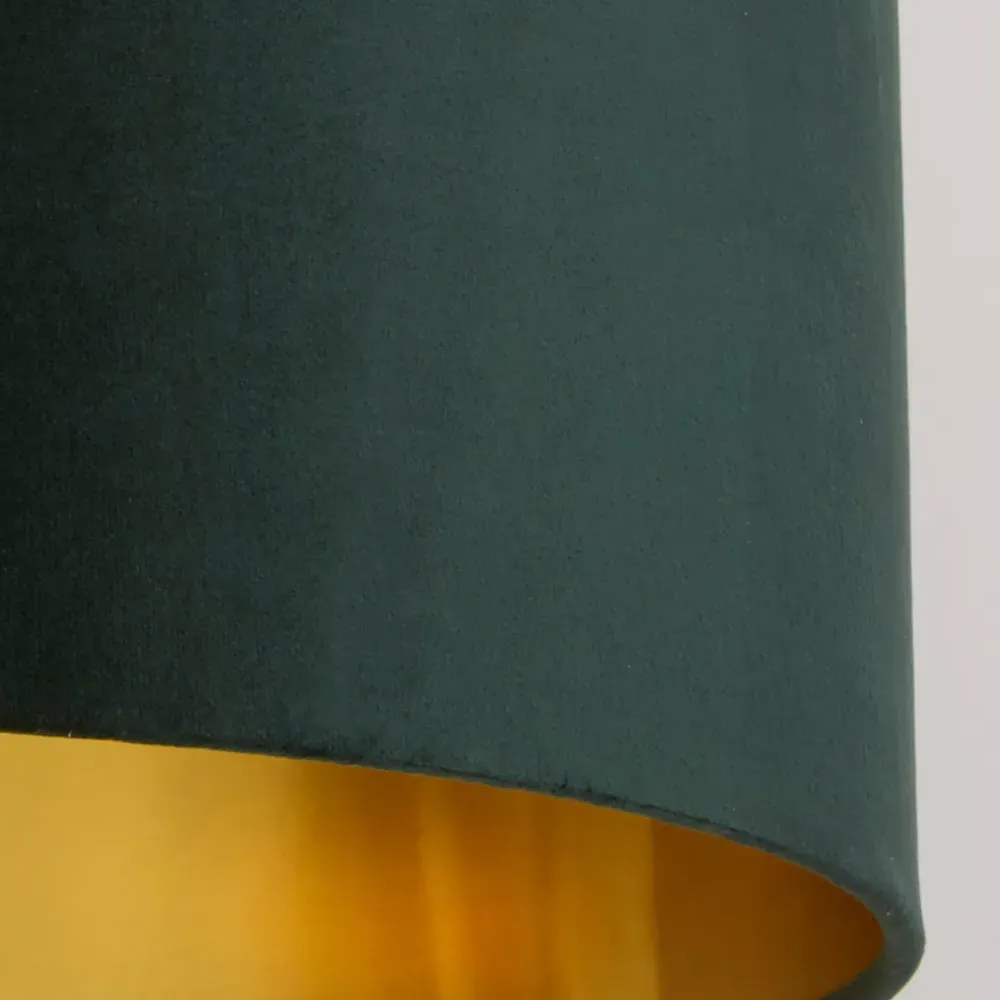 40cm Drum Lamp Shade - Green, Velvet