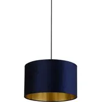 40cm Drum Lamp Shade - Navy, Velvet