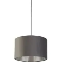 40cm Drum Lampshade - Dark Grey, Velvet