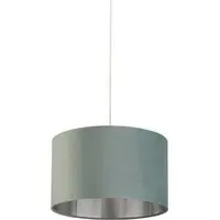 40cm Drum Lampshade - Sage Green, Velvet