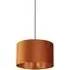 40cm Drum Shade with Copper Inner - Burnt Orange, Velvet