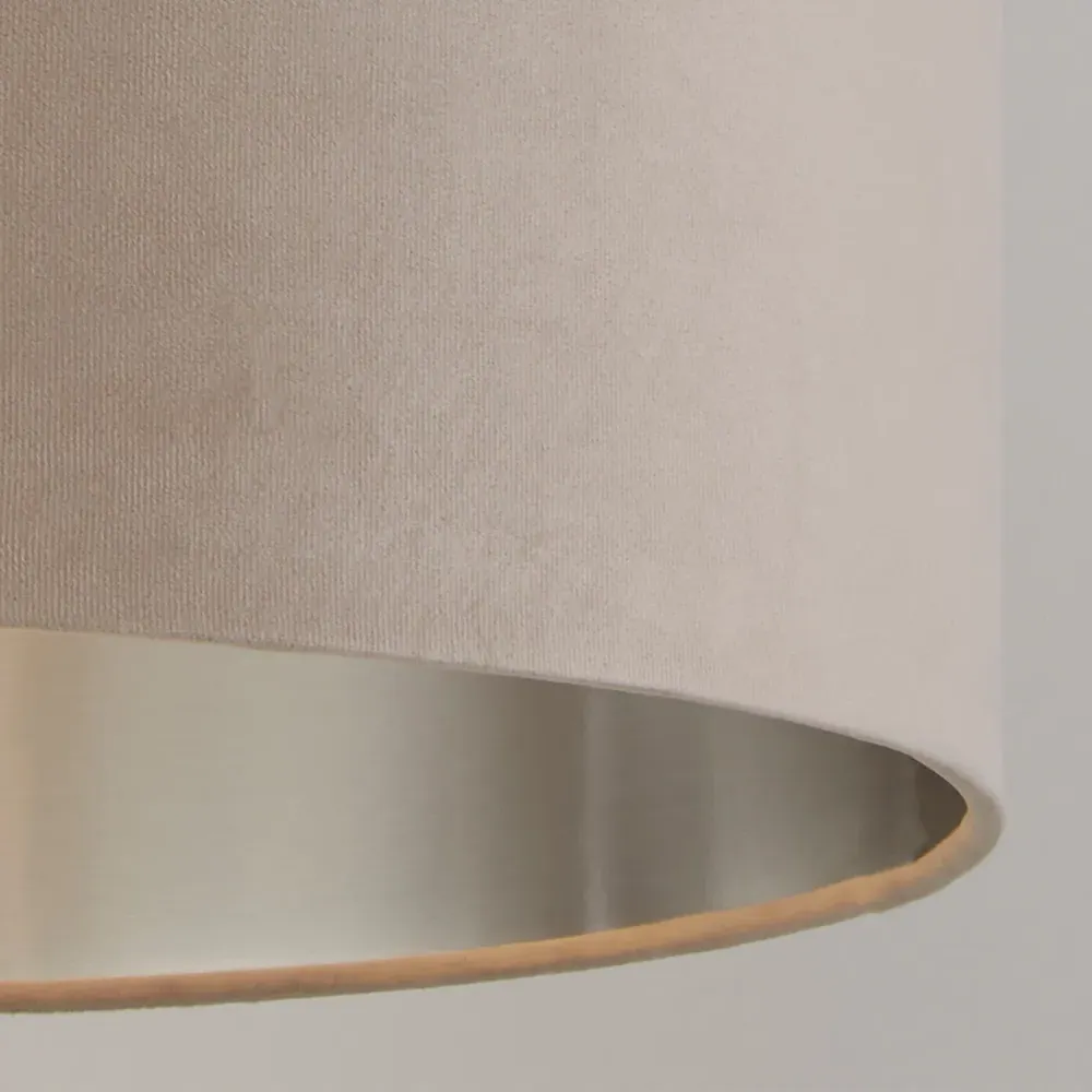 45cm Drum Lamp Shade - Taupe, Velvet