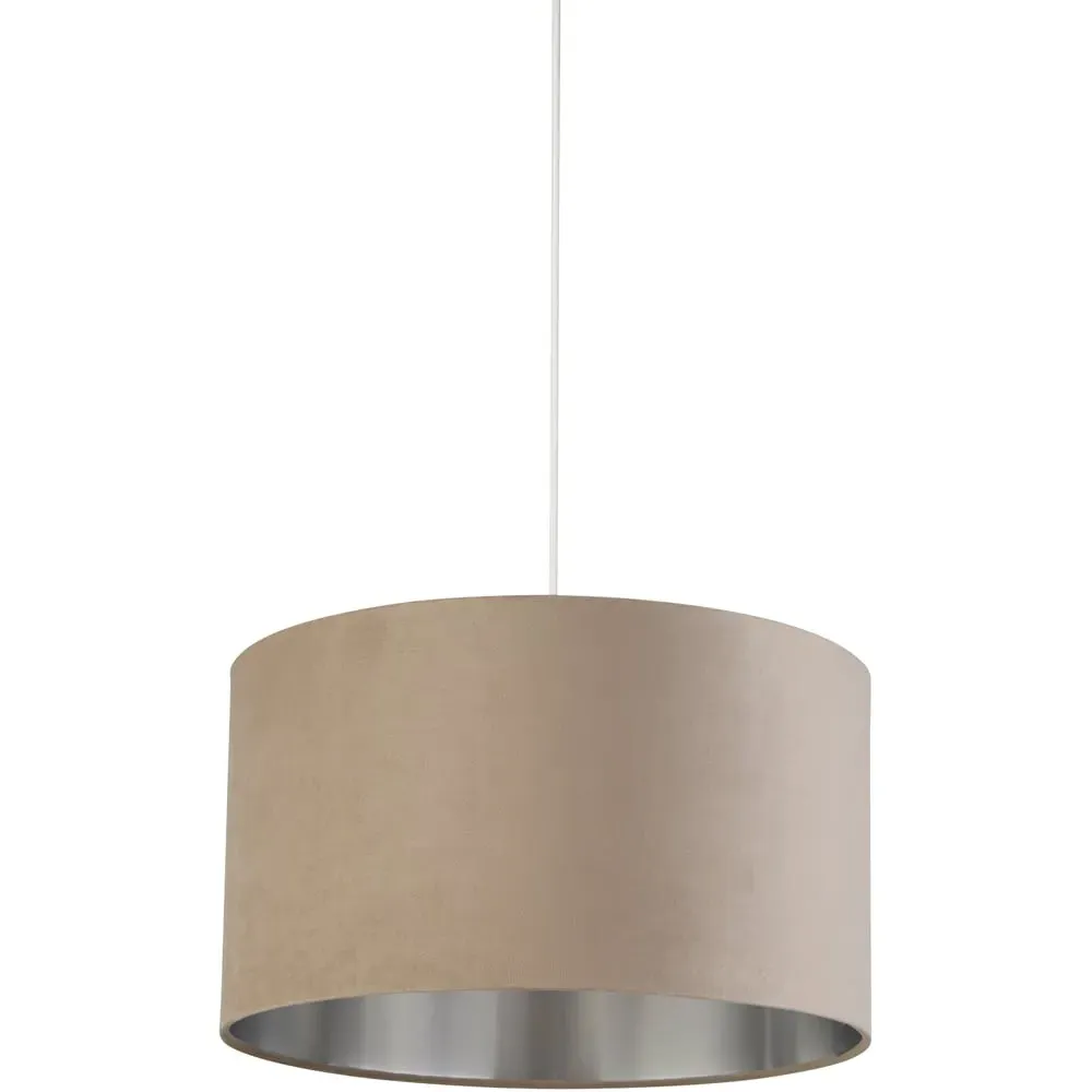 45cm Drum Lamp Shade - Taupe, Velvet