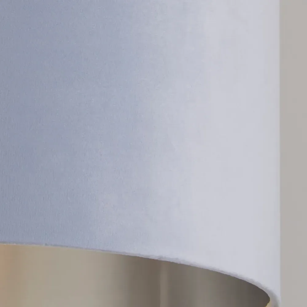 45cm Drum Lampshade - Light Blue, Velvet
