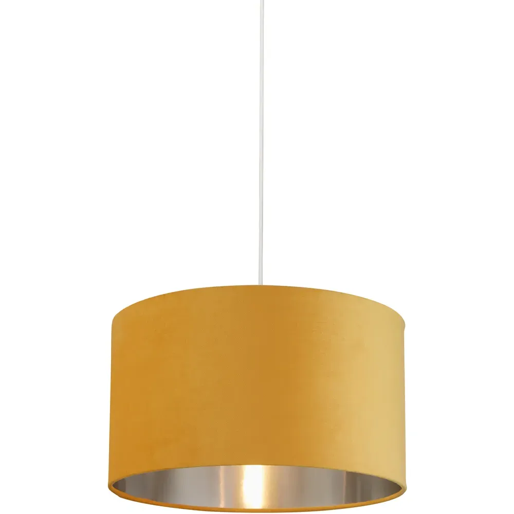 45cm Drum Shade - Ochre, Velvet
