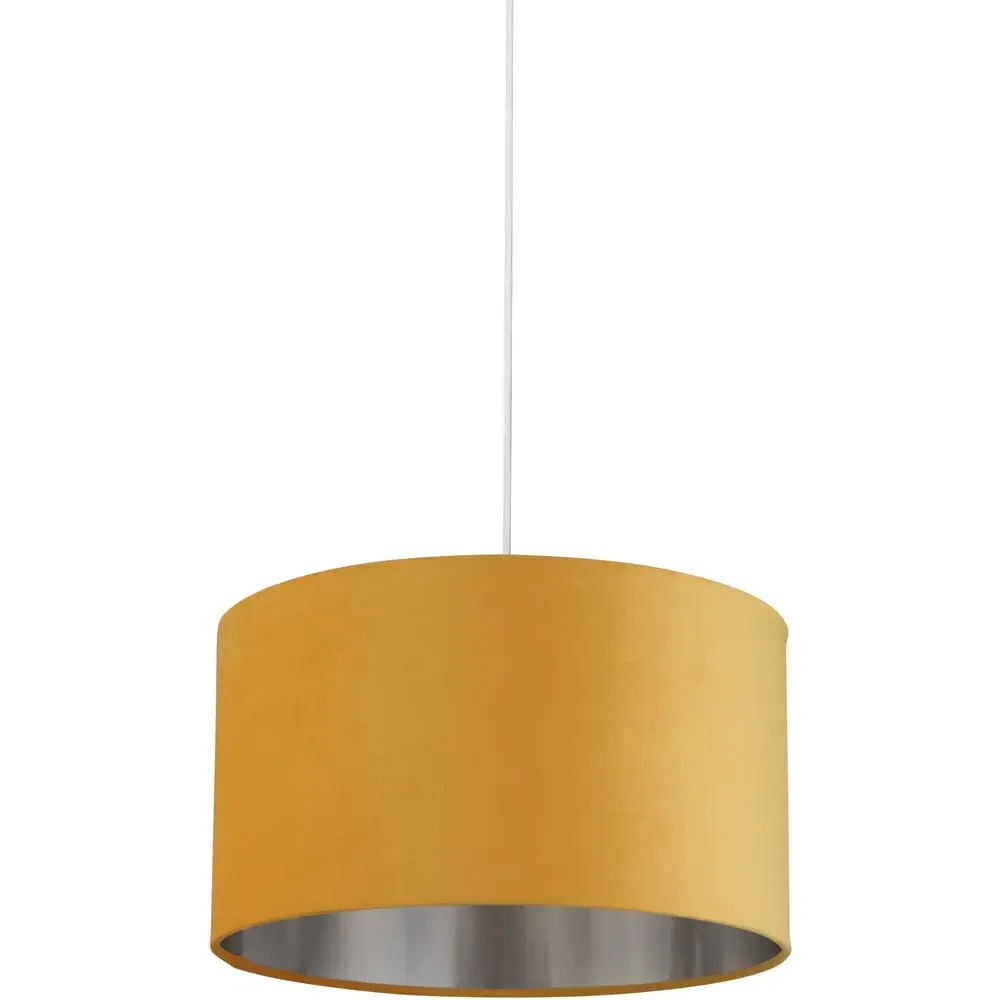 45cm Drum Shade - Ochre, Velvet