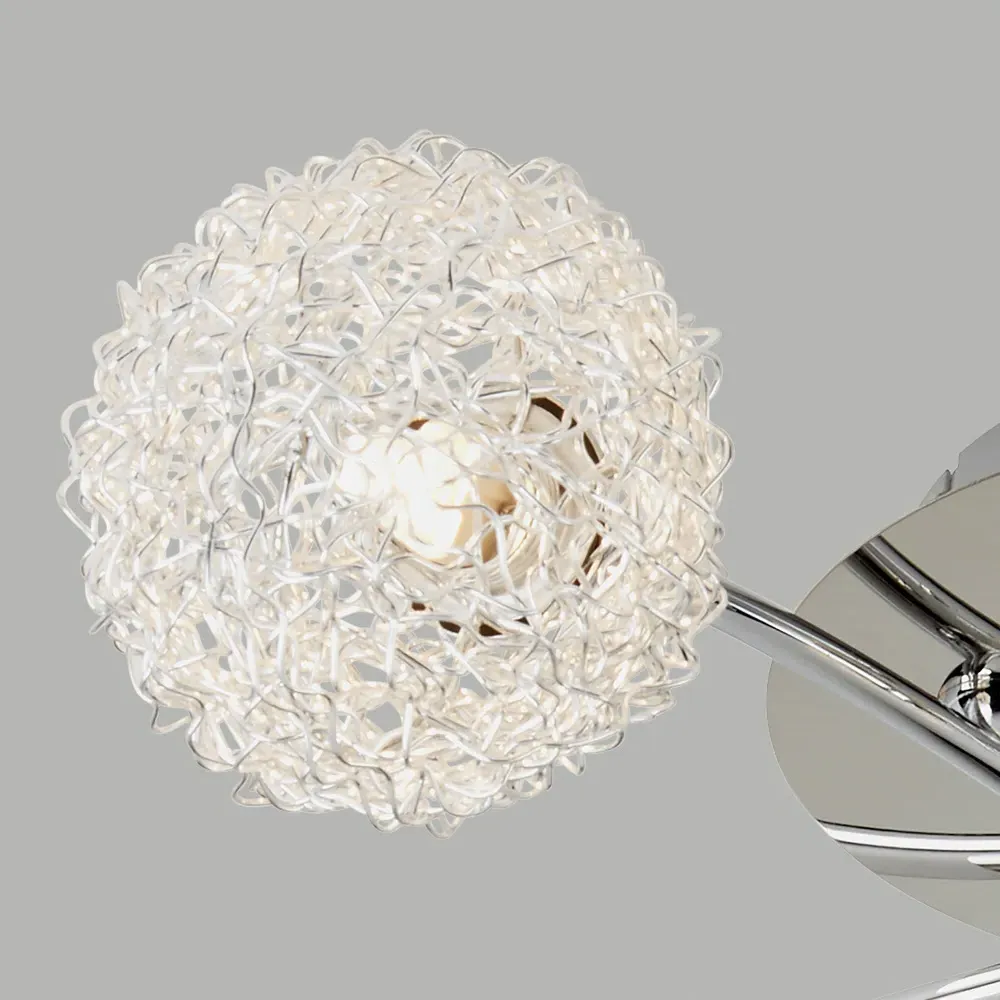 5 Light Ceiling Flush Light - Chrome, Aluminium