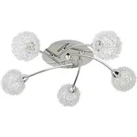 5 Light Ceiling Flush Light - Chrome, Aluminium