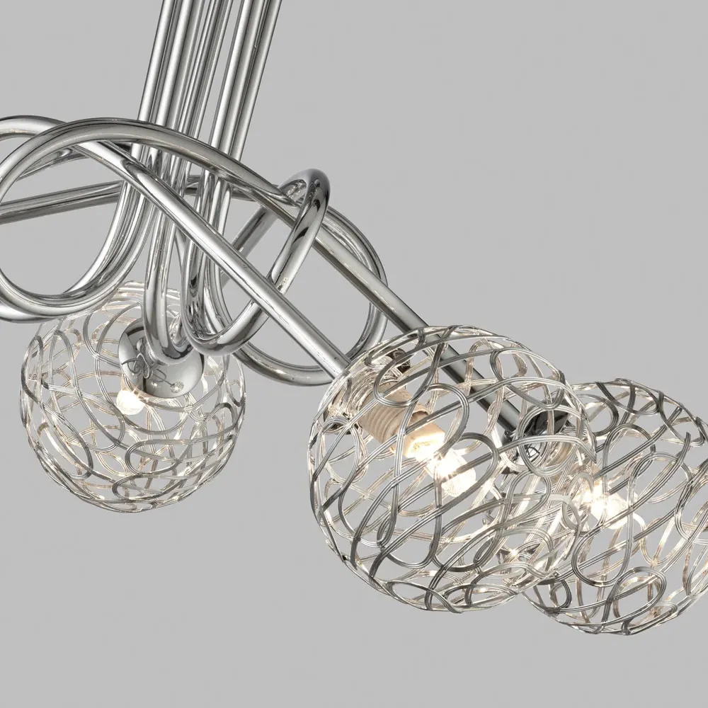 5 Light Twist Ceiling Light - Silver