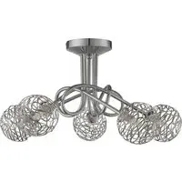 5 Light Twist Ceiling Light - Silver