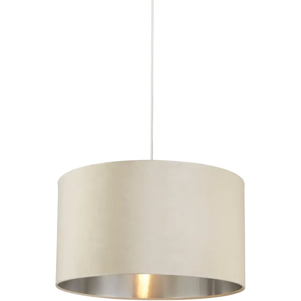50cm Drum Lamp Shade - Cream, Velvet