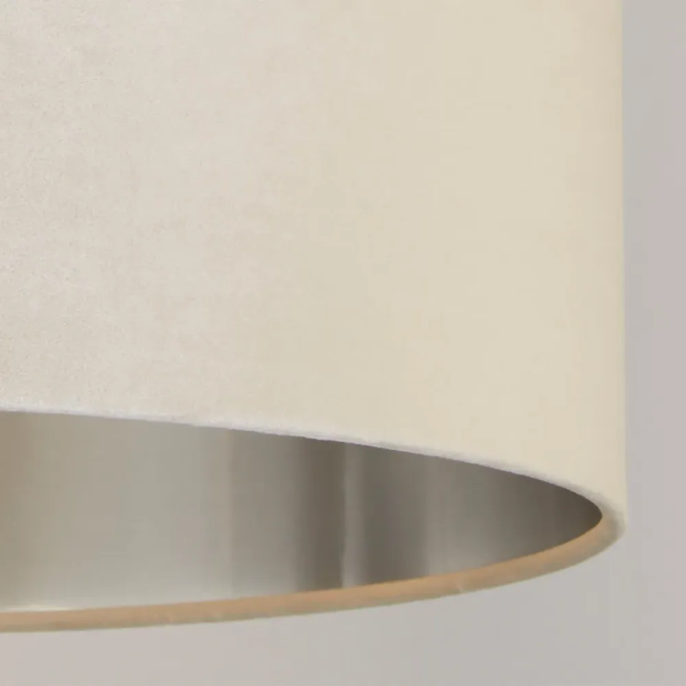 50cm Drum Lamp Shade - Cream, Velvet