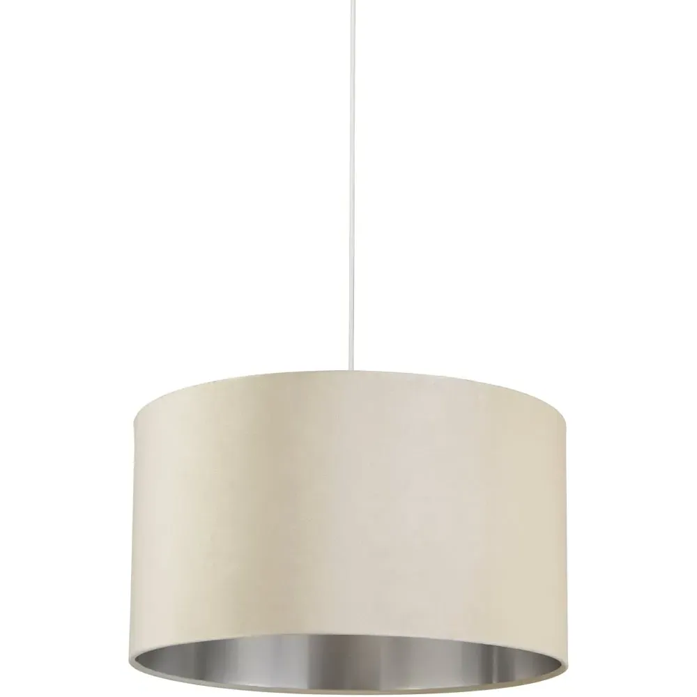 50cm Drum Lamp Shade - Cream, Velvet