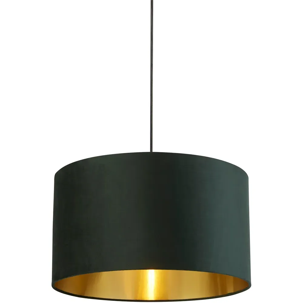 50cm Drum Lamp Shade - Green, Velvet