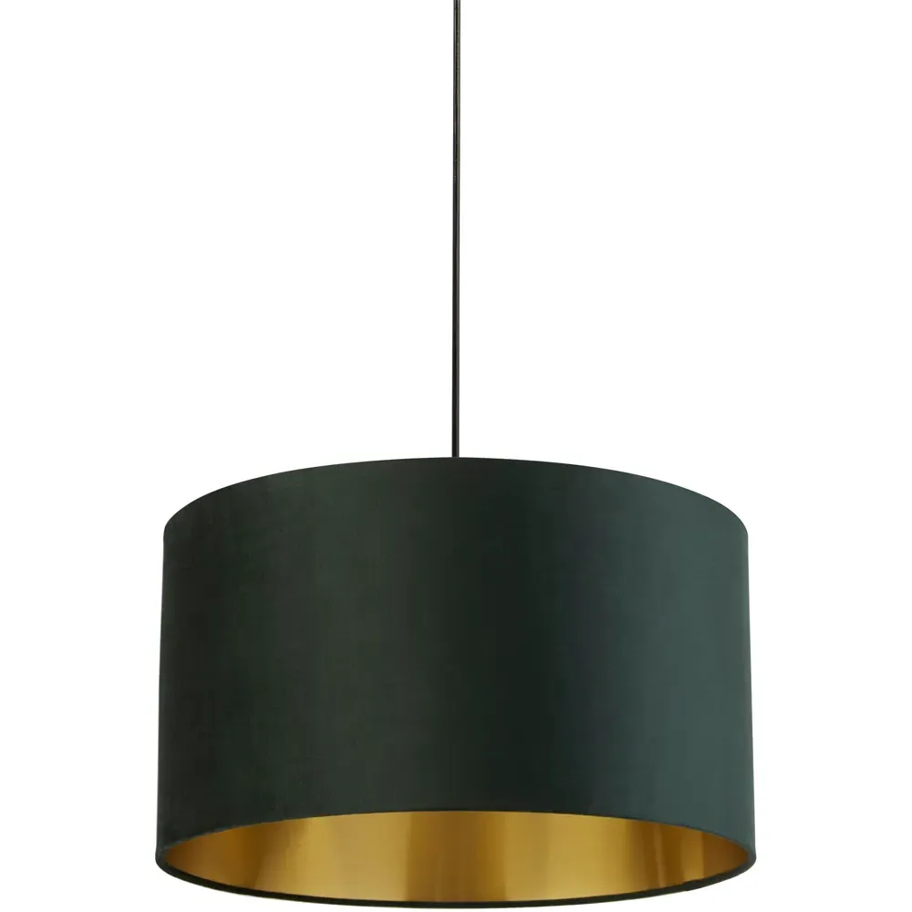 50cm Drum Lamp Shade - Green, Velvet