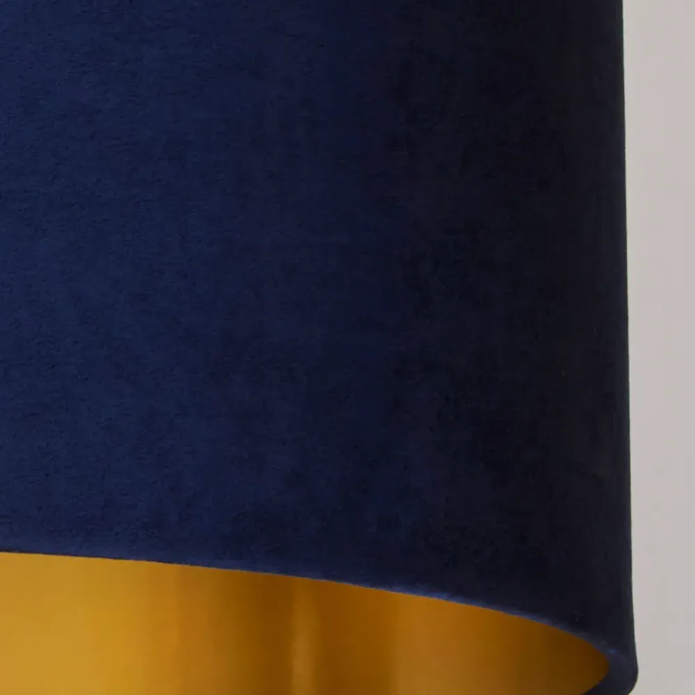 50cm Drum Lamp Shade - Navy, Velvet