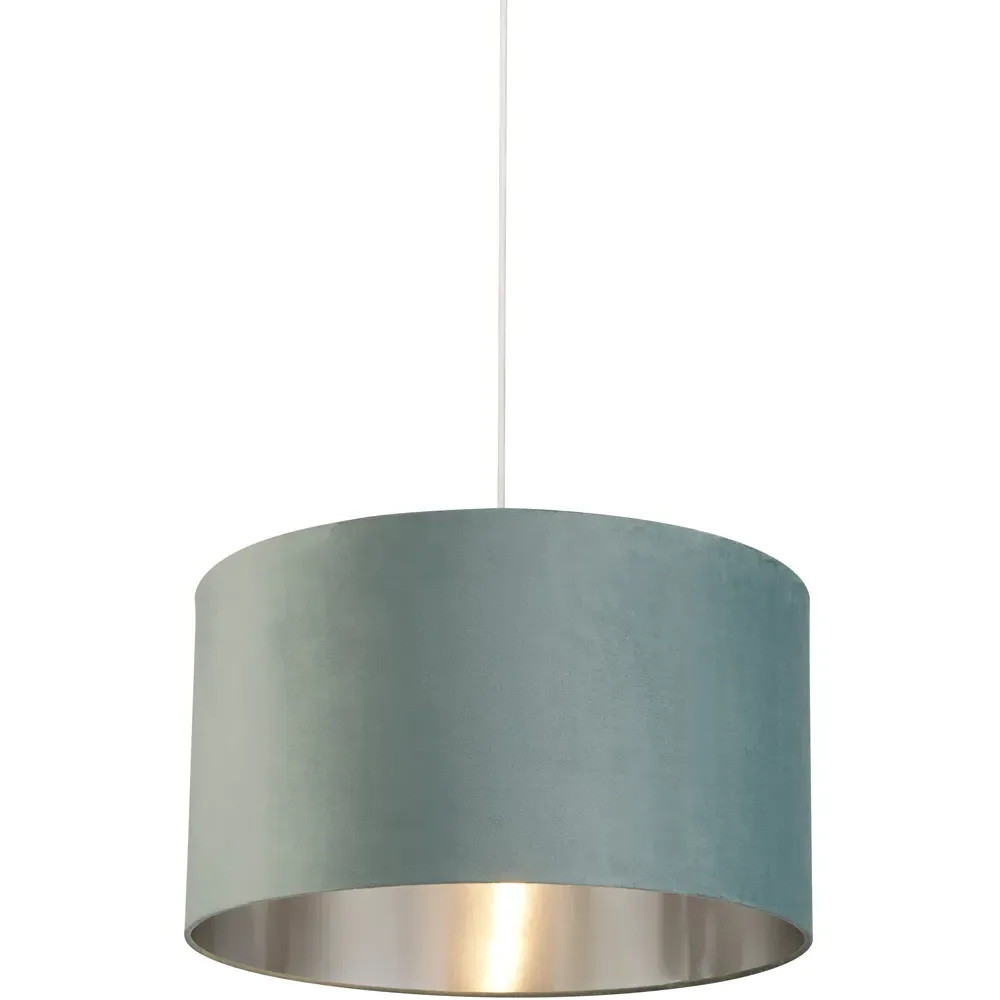 50cm Drum Lampshade - Sage Green, Velvet