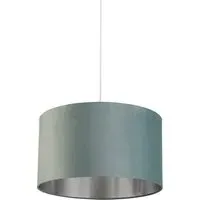 50cm Drum Lampshade - Sage Green, Velvet