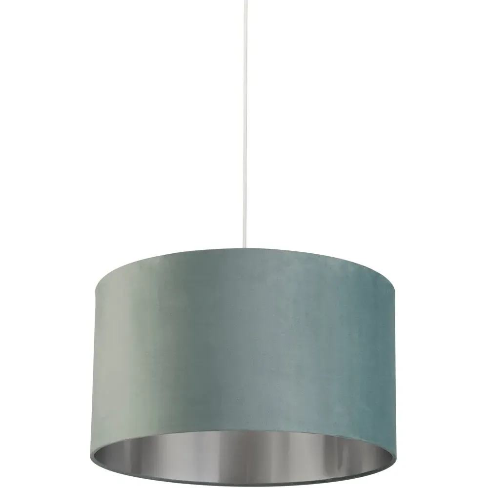 50cm Drum Lampshade - Sage Green, Velvet