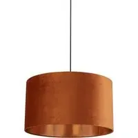 50cm Drum Shade with Copper Inner - Burnt Orange, Velvet