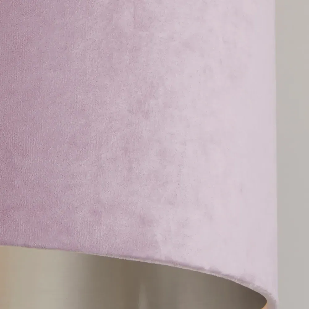 50cm Drum Shade with Silver Inner - Lilac, Velvet