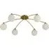 6 Light Semi Flush Ceiling Light - Gold, Opal Glass
