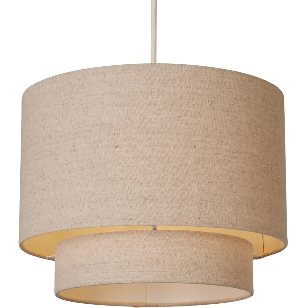 Alina 2 Tier Drum Ceiling Shade - Natural, Linen