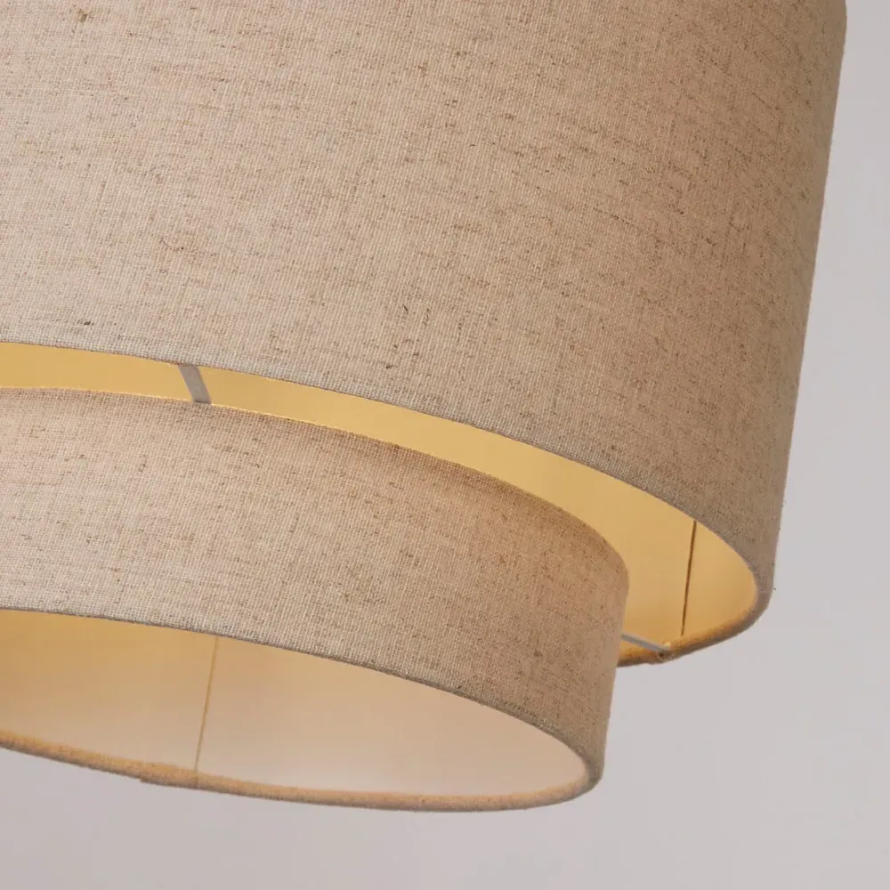 Alina 2 Tier Drum Ceiling Shade - Natural, Linen
