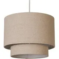 Alina 2 Tier Drum Ceiling Shade - Natural, Linen