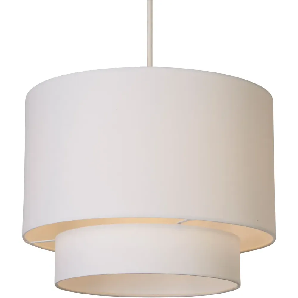 Alina 2 Tier Drum Ceiling Shade - White, Cotton