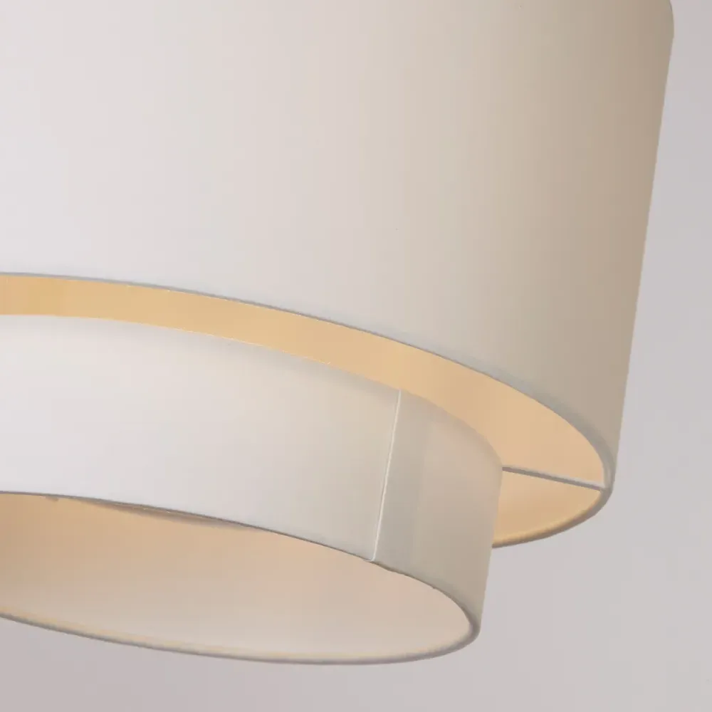 Alina 2 Tier Drum Ceiling Shade - White, Cotton