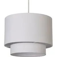 Alina 2 Tier Drum Ceiling Shade - White, Cotton