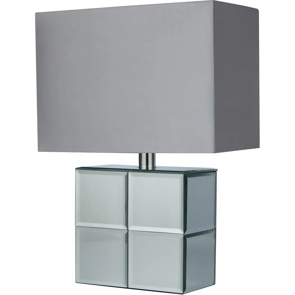 Ambrose Table Lamp - Grey, Chrome Mirror