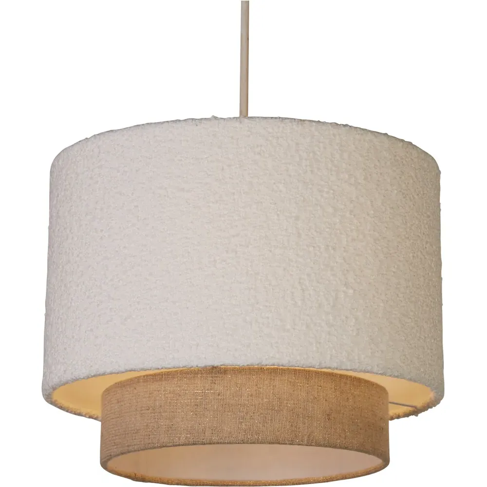 Aurelia 2 Tier Boucle Ceiling Shade - White, Gold