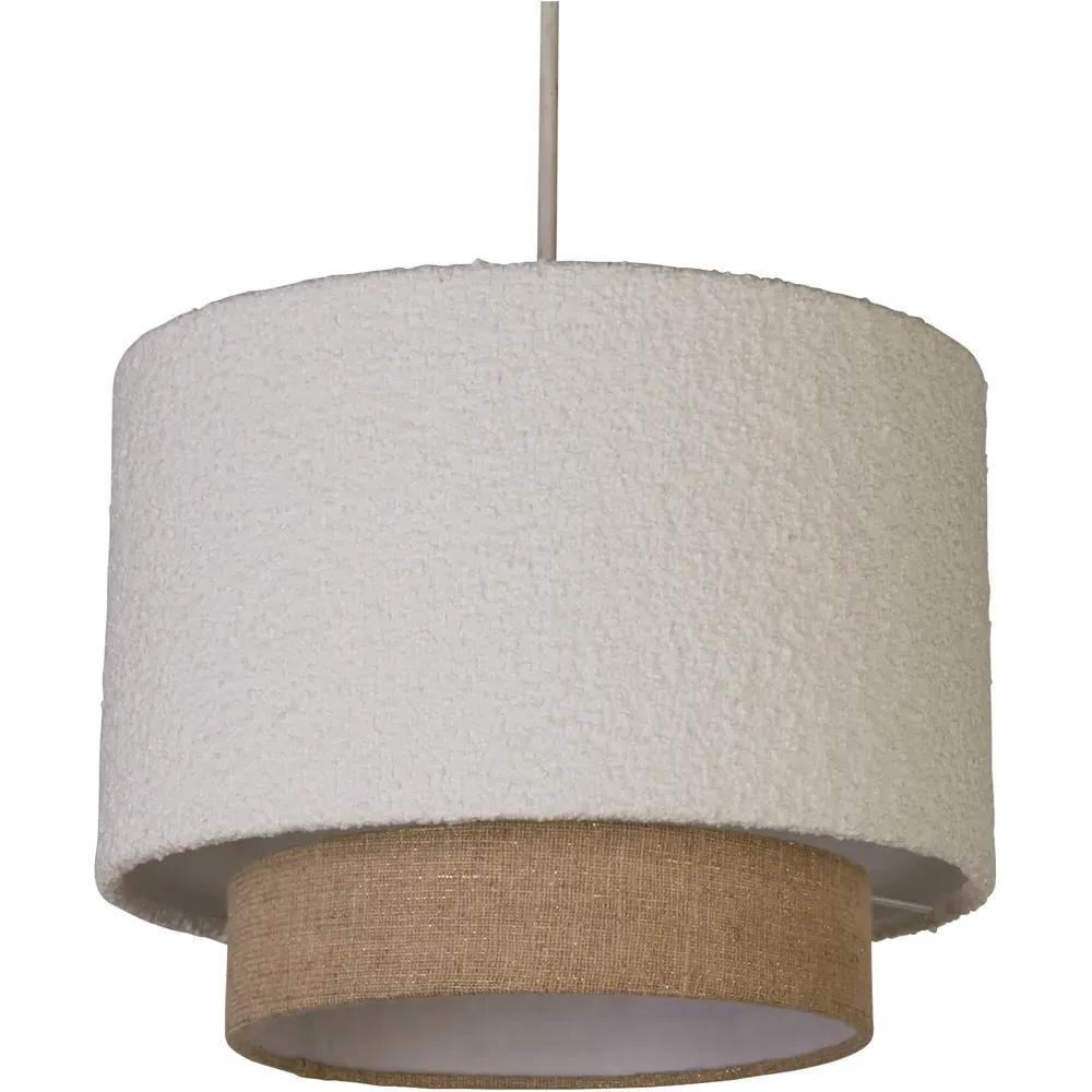 Aurelia 2 Tier Boucle Ceiling Shade - White, Gold image